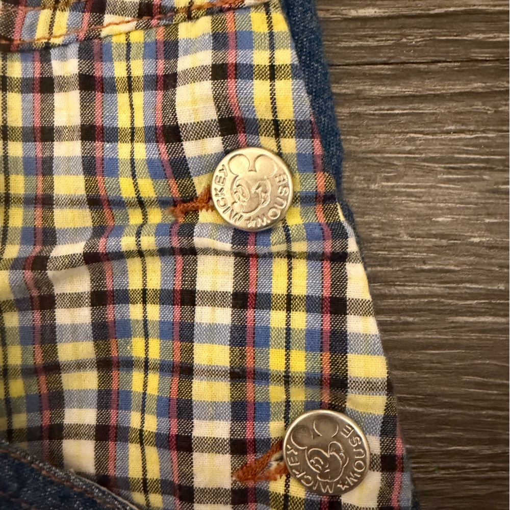 Disney Denim Overall Dress with Yellow Plaid Accents - Picture 3 of 7